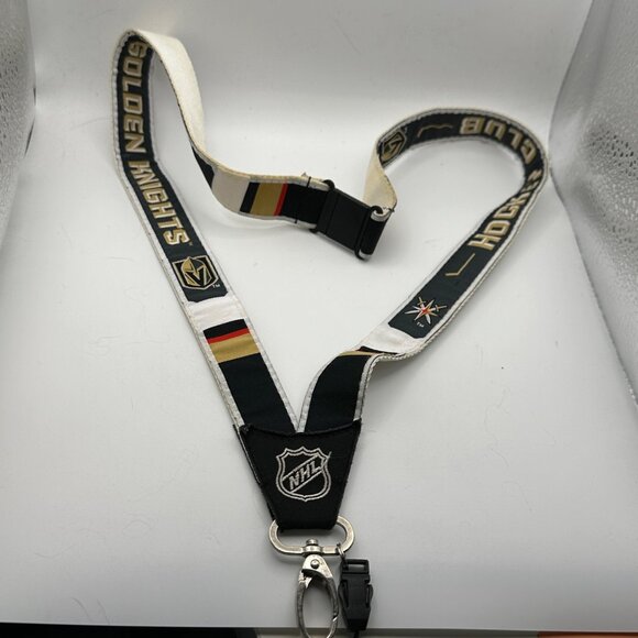 Vegas Golden Knights established 2017 black gold red lanyard sign of wear - Picture 5 of 5